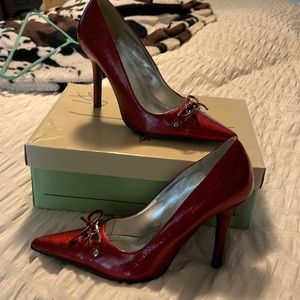 Maroon high heels